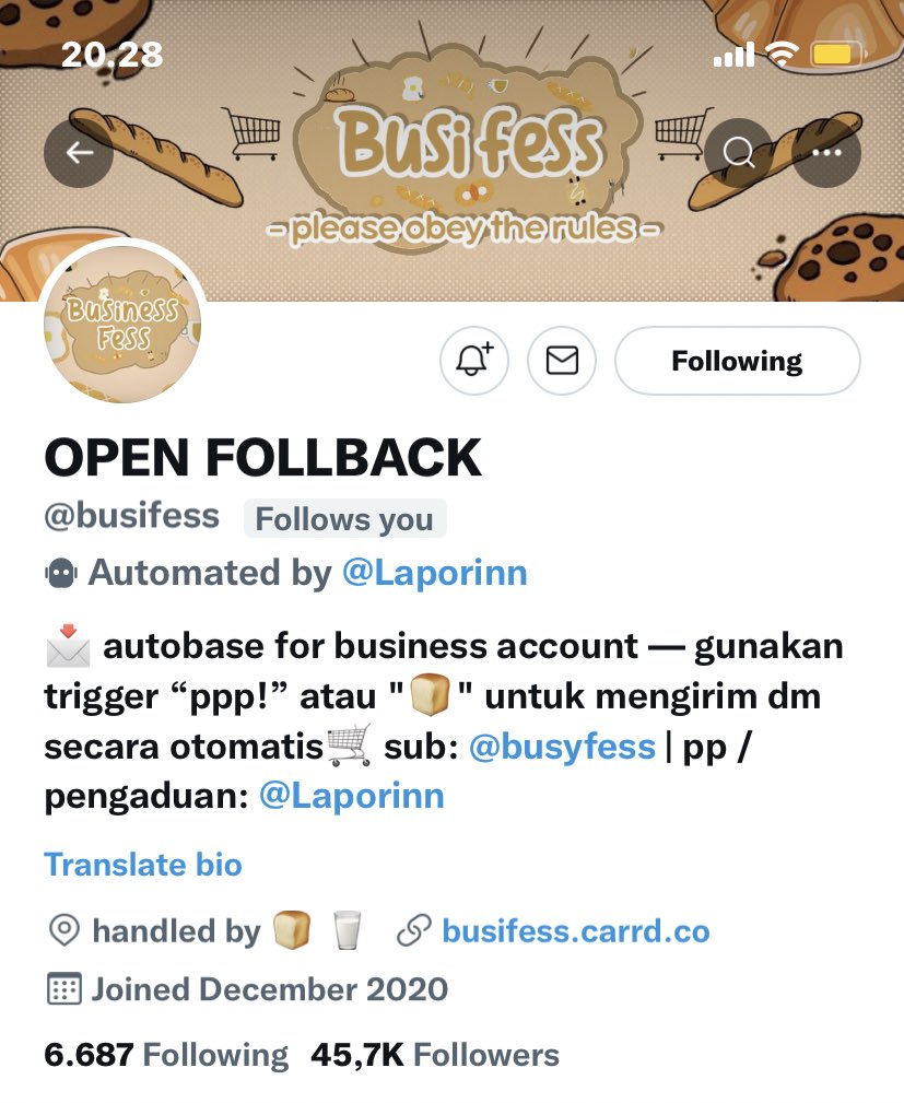 woaa kaget bgt ?! thanks for follow me back min <3 <a href="/busifess/">PATUHI RULES DI CARRD & LIKES.</a>