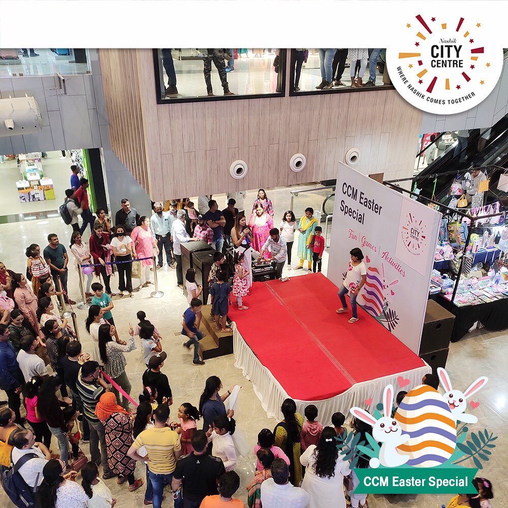 nasikcitycentre's tweet photo. Here's a sneak peek from our Easter Special Event. Follow us for more updates.
#ccmnashik #citycentremall #nashik #nashikcity #thingstodoinnashik #mallsofindia #exploreccm https://t.co/CPj4JKdNUz