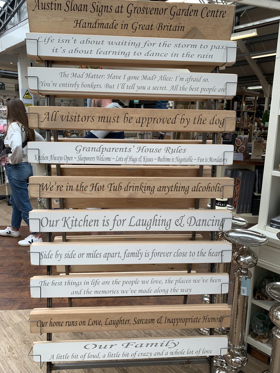 AmandaYeardsley's tweet photo. I’ve been to the garden centre. To get to the exit you are funnelled through an enclosed area surrounded by these signs. I think this is where Danté took his inspiration from #7thCircleOfHell https://t.co/BwvtVpyax1