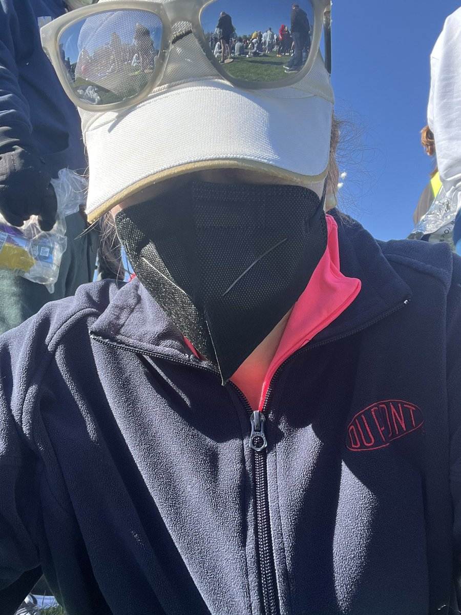 #bostonmarathon22 Not appropriate for twitter or a picture but do you can the entire idea of what race day is like. Runners do REALLY weird things pre race. (Often involving Vaseline) So I’m hiding on the ground trying to See No Evil. #runnerdoc