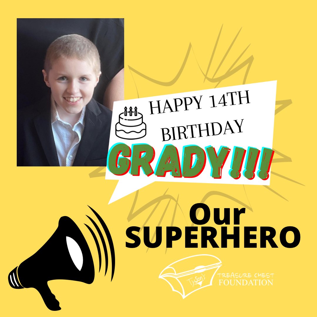 TysonsTreasures's tweet photo. Happy 14th Birthday Grady Man 🥳💪🏼🎂You are one strong SUPERHERO! We all love you 💚🎗 #wedontquit #teamjackfamily #noonefightsalone #braincancersucks #gradysavengers #tysonstreasures #sayfightcure #onceacancerfamilyalwaysfamily https://t.co/lOtzsxqcmV