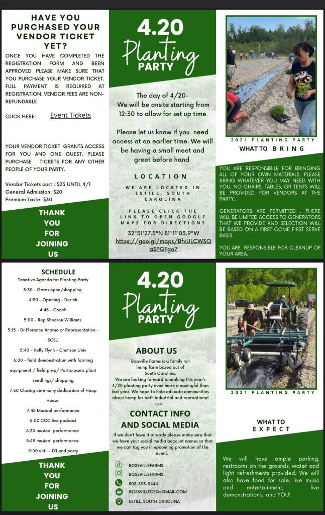 ADDISONCONGRESS's tweet image. 4.20 planting event Estill SC @BossvilleFarms
