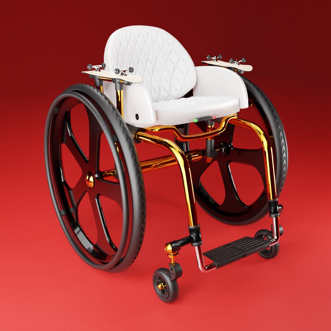 AbilityVerse - MINTING NOW (@ability_verse) on Twitter photo One of our newest NFT sneak peekâť•
Peep the <a href="/LifeRollsOn/">Life Rolls On</a> inspired
Skateboard Armrest 🛹
White seat cushion
Gold frame &
Black Mag Wheels
#AbilityVerse #LifeRollsOn #Wheelchair #NFT One of our newest NFT sneak peekâť•
Peep the <a href="/LifeRollsOn/">Life Rolls On</a> inspired
Skateboard Armrest 🛹
White seat cushion
Gold frame &
Black Mag Wheels
#AbilityVerse #LifeRollsOn #Wheelchair #NFT
