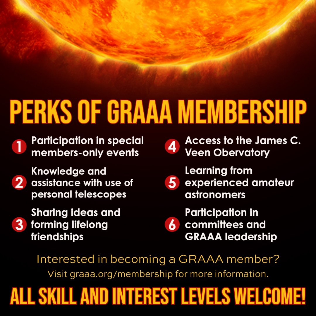 GR_Astronomy's tweet photo. There are many perks to becoming a GRAAA member! Visit https://t.co/P2ZM6DAtiv to find out how you can become involved!
.⁠
#graaa #GRAstronomy #GrandRapidsAstronomy #AmateurAstronomy https://t.co/EyT8aF2qx4