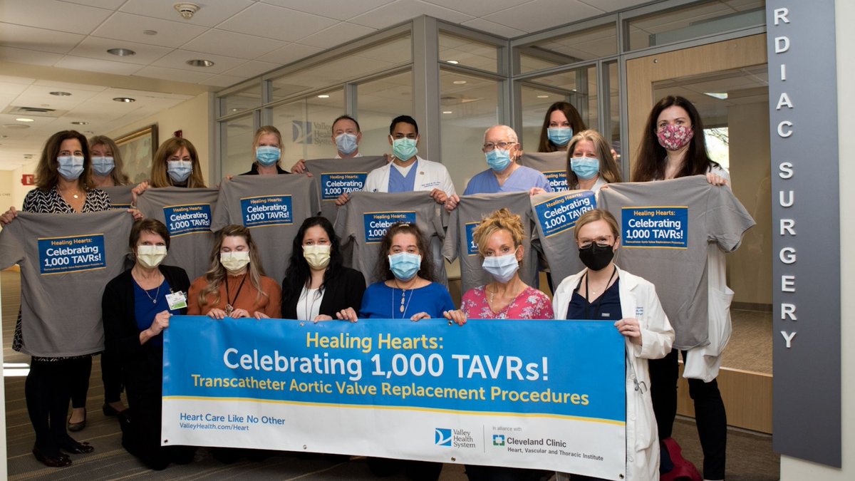 The Valley Heart and Vascular Institute celebrated the 1,000th transcatheter aortic valve replacement (#TAVR) procedure at The Valley Hospital. To learn more about TAVR at Valley, please visit ValleyHealth.com/TAVR. #HeartCareLikeNoOther #ValveReplacement <a href="/RajTayalMD/">Raj Tayal</a>