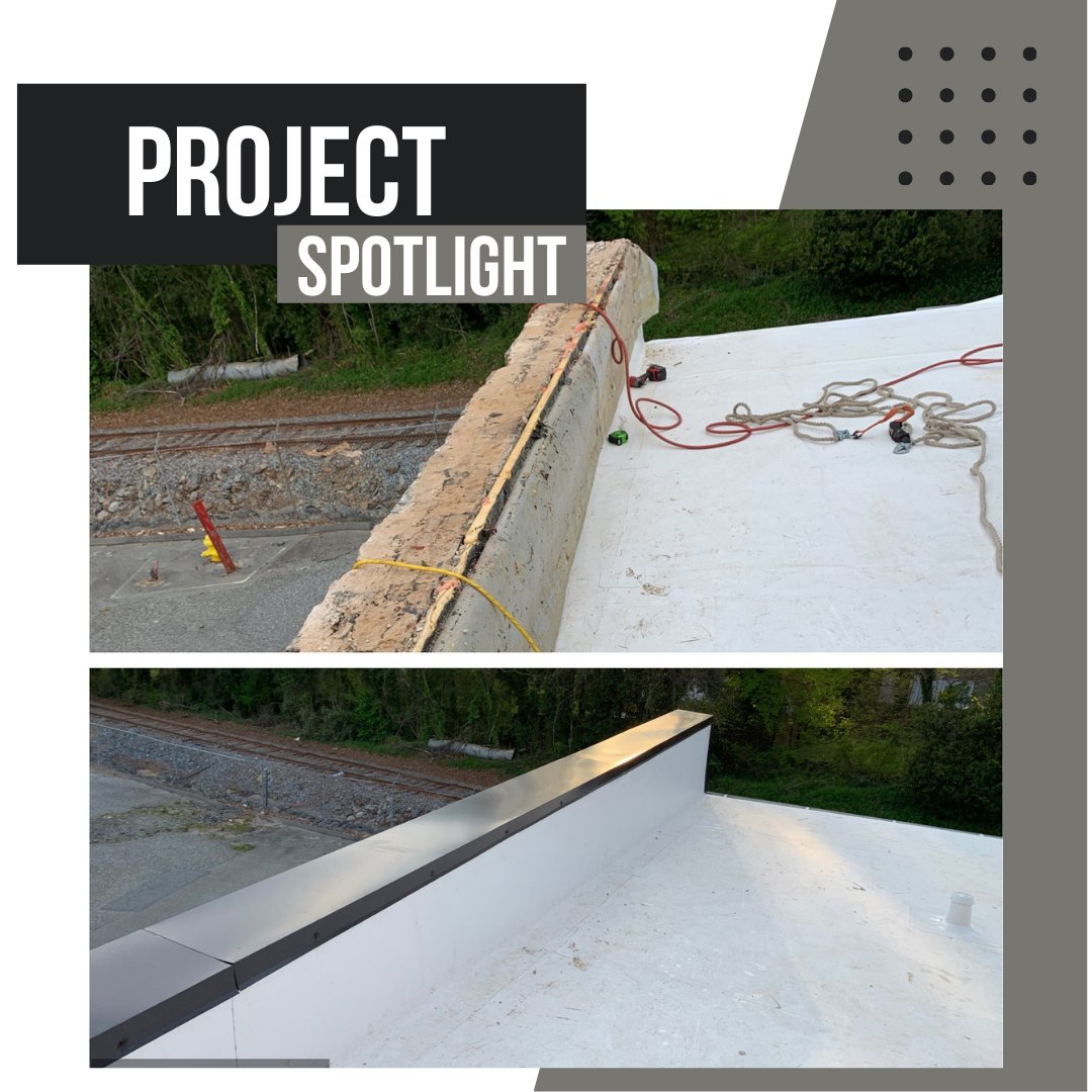 GSMsince1927's tweet photo. This morning's project spotlight features some beautiful metal work done by the GSM Commercial Division. We love seeing this clean, beautiful, and safe finish! 

#projectspotlight #commercialroofing #roofing #sheetmetal #metalwork #gsmservices #directpower #localbusiness https://t.co/v3mbs0GJHB