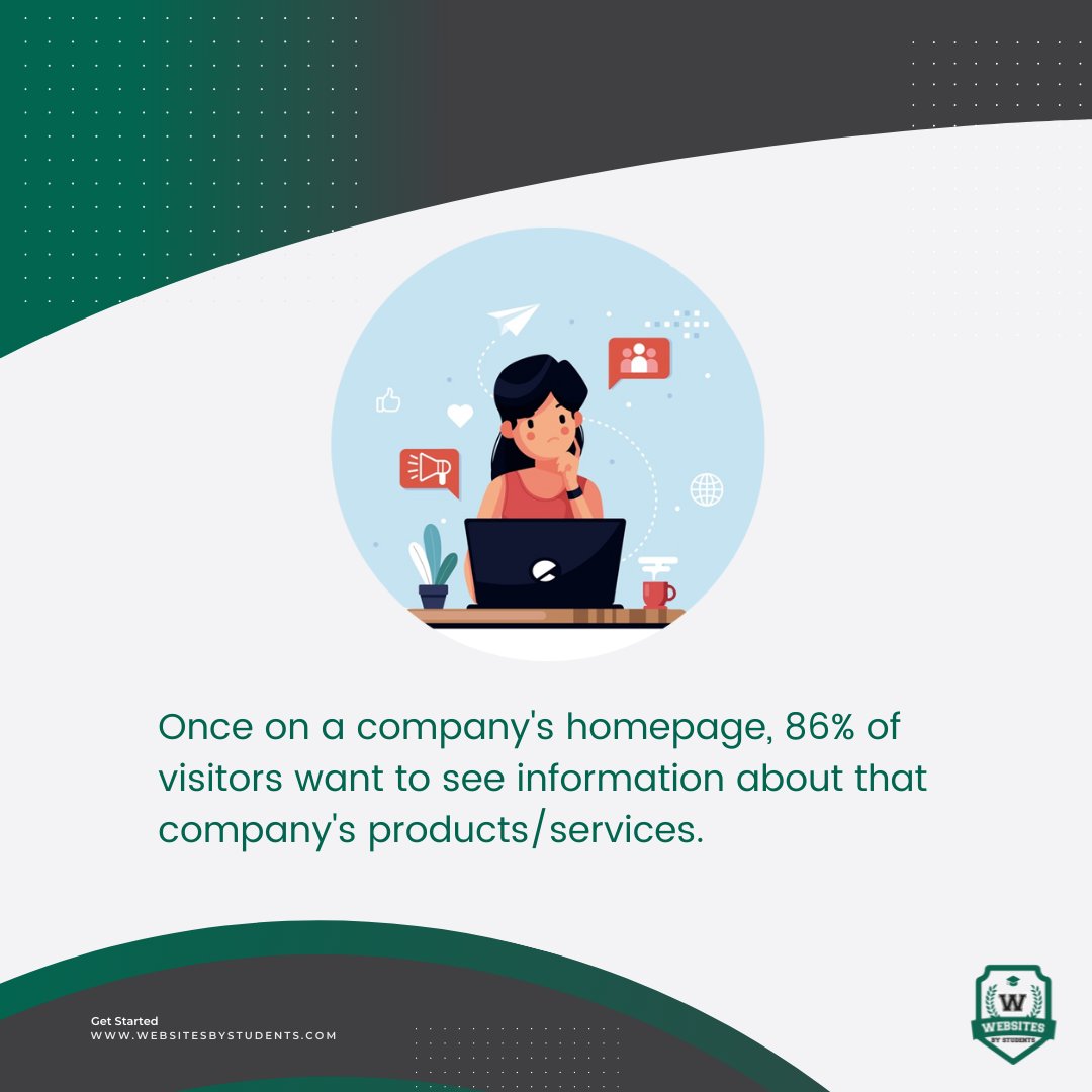 sitesbystudents's tweet photo. Visitors visiting your website first land on your homepage where they expect to know a little about you and your story, but more about your products, services, prices &amp; special offers. Always serve the important &amp; useful information on the homepage. https://t.co/yxoGGq1pHo