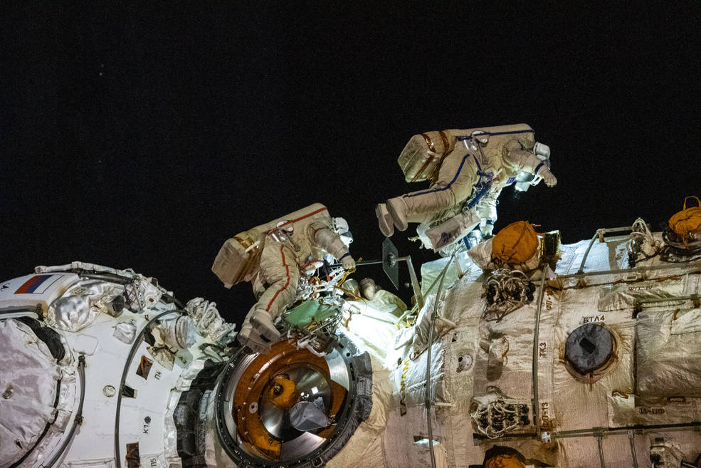 NASA (@nasa) on Twitter photo LIVE: Watch Russian cosmonauts conduct a spacewalk to activate the <a href="/Space_Station/">International Space Station</a>'s new European robotic arm: nasa.gov/live LIVE: Watch Russian cosmonauts conduct a spacewalk to activate the <a href="/Space_Station/">International Space Station</a>'s new European robotic arm: nasa.gov/live