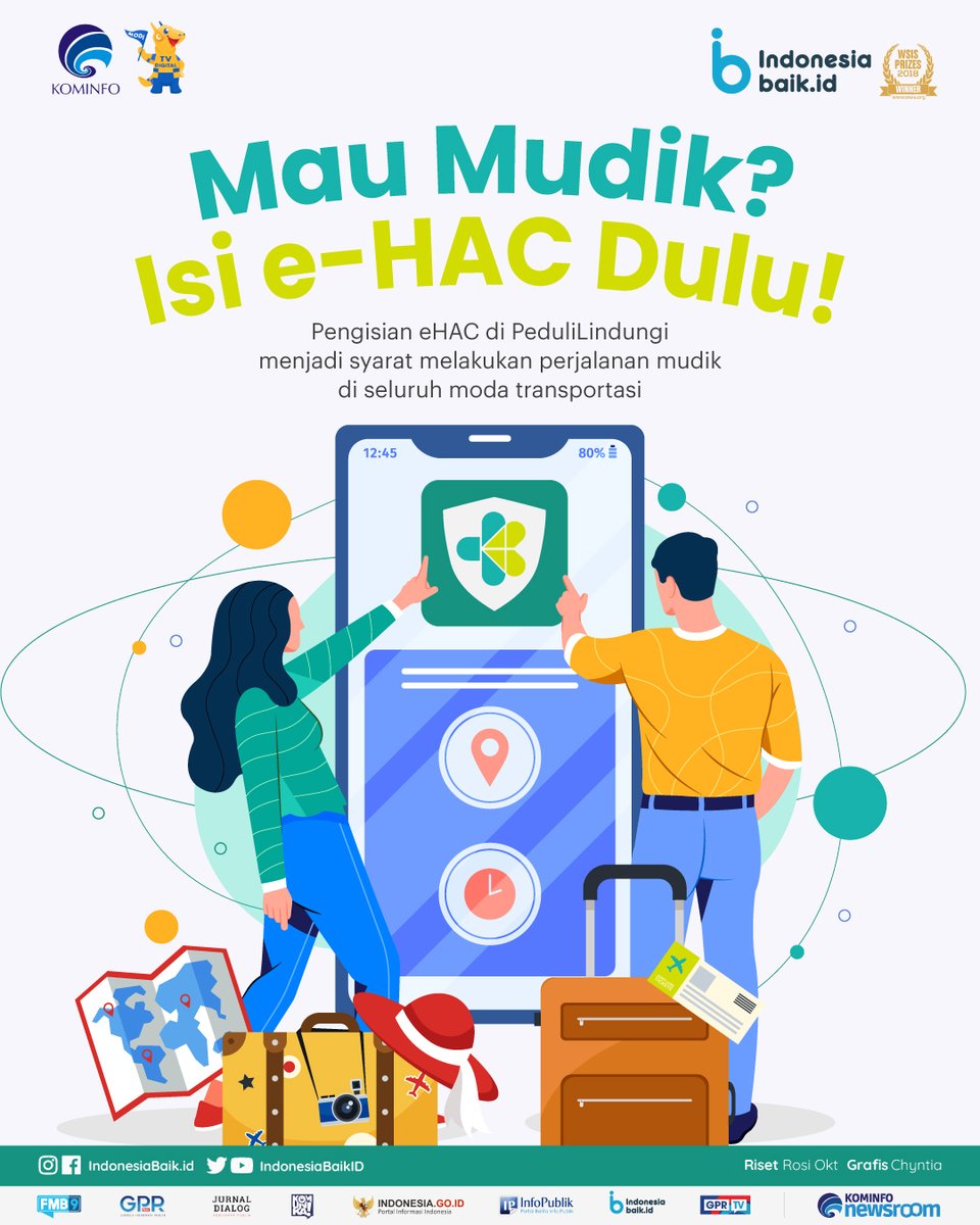 IndonesiaBaikId's tweet photo. Hai, SohIB! Berencana #Mudik #Lebaran tahun ini? Jangan lupa isi #eHac di PeduliLindungi ya, karena ini merupakan syarat melakukan perjalanan mudik di seluruh moda transportasi. Gimana caranya?
#IndonesiaBaik #YangMudaSukaData #Puasa #Ramadan #KominfoNewsroom https://t.co/hDZgKpUlEO
