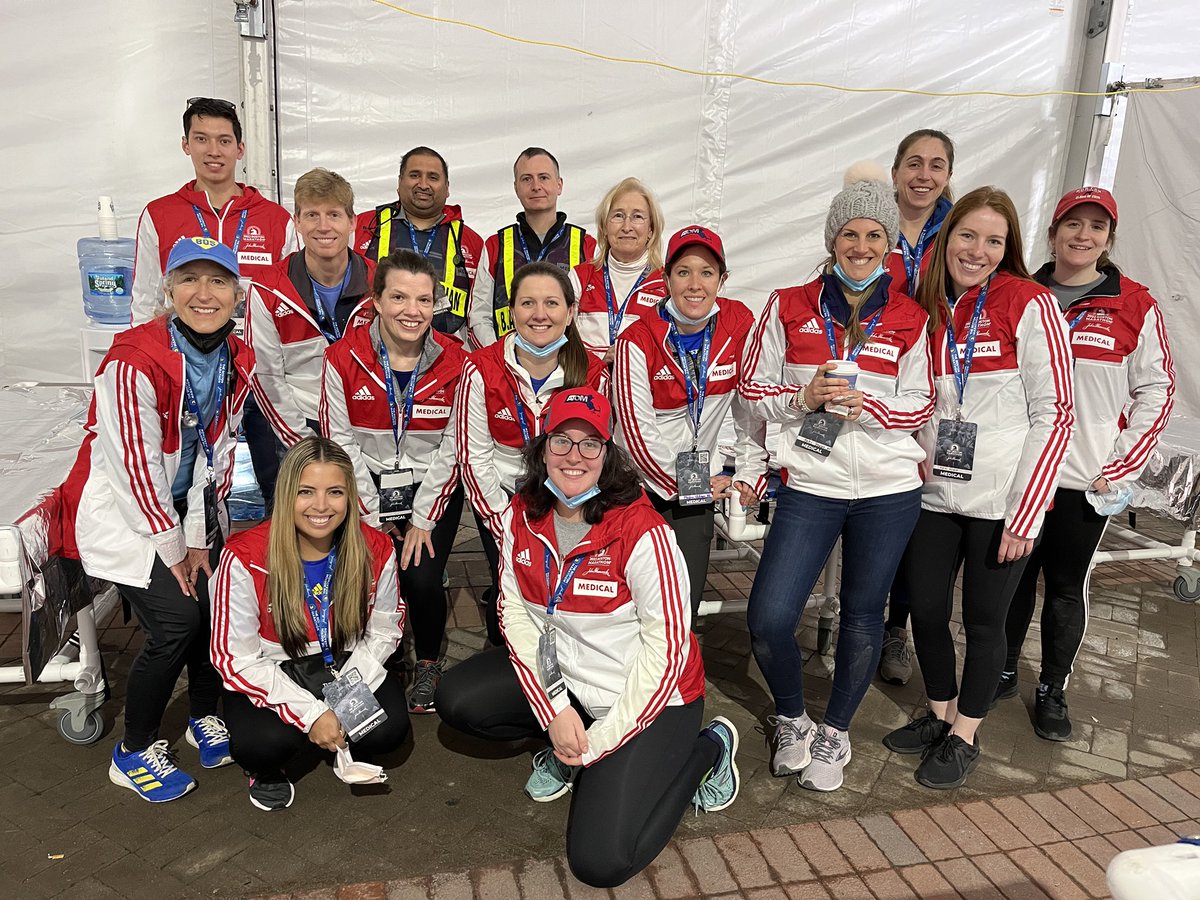 Hello from the Marathon Finish line “ICU” team! We’re ready to go and hope not to be busy. Enjoy the day and stay healthy! #BostonMarathon #Boston126 #BostonStrong