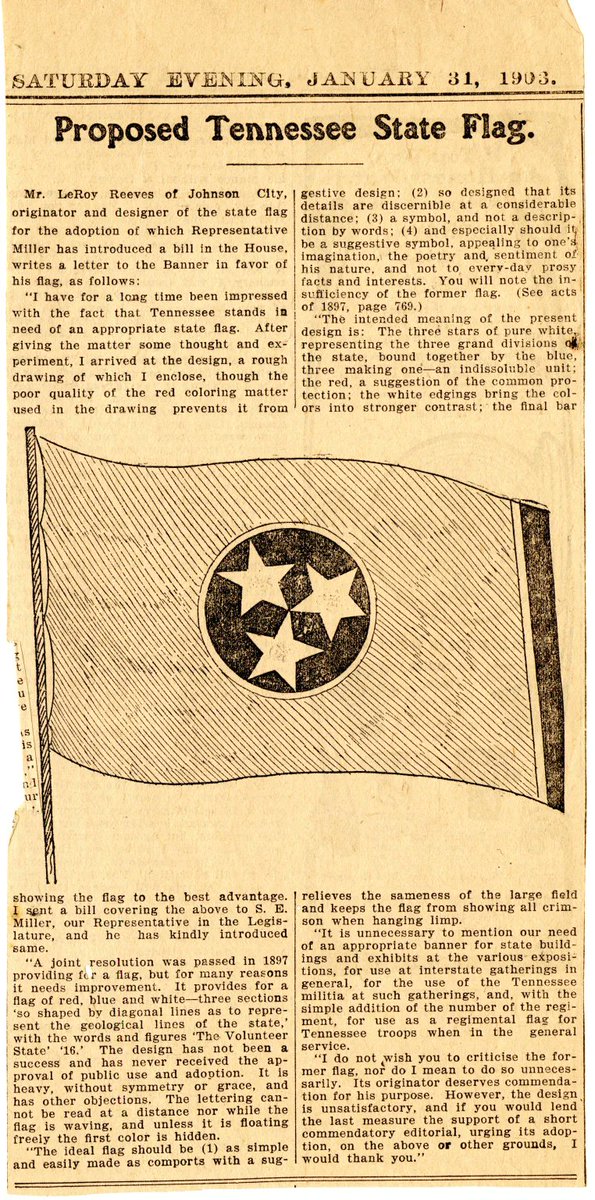 tennessee225's tweet photo. "The three stars are of pure white, representing the three grand divisions of the state. They are bound together by the endless circle of the blue field, the symbol being three bound together in one—an indissoluble trinity." #TN225 https://t.co/Mg8C4RXxXV