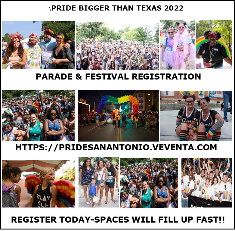 Pride Bigger Than Texas Parade &amp; Festival Registration is NOW OPEN!!!
PRIDE Bigger Than Texas Festival &amp; Parade Registration is NOW OPEN!!
Register your space in the PRIDE Bigger Than Texas Festival &amp; Parade  TODAY.  Spots fill up fast!!!