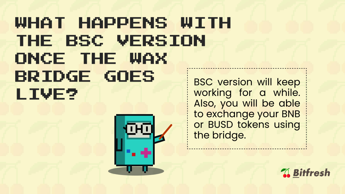 BitFreshWIN's tweet image. The WAX version is coming soon, and you will love it!
Now, maybe you&apos;re wondering what happens with the current BSC version 🤔

Well, it&apos;ll still be available for some time. Also, you&apos;ll be able to bridge your BNB and BUSD to play! 🤩

#Bitfresh #Casino #iGaming #GameFi #Gambling