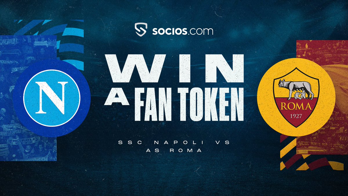 🇮🇹Socios Derby Giveaway: <a href="/sscnapoli/">Official SSC Napoli</a> vs <a href="/OfficialASRoma/">AS Roma</a> 

For a chance to win 1 of 5 $NAP or $ASR Fan Tokens:
✅ Follow
✅ Guess the first goalscorer
✅ RT

⚡️ $CHZ