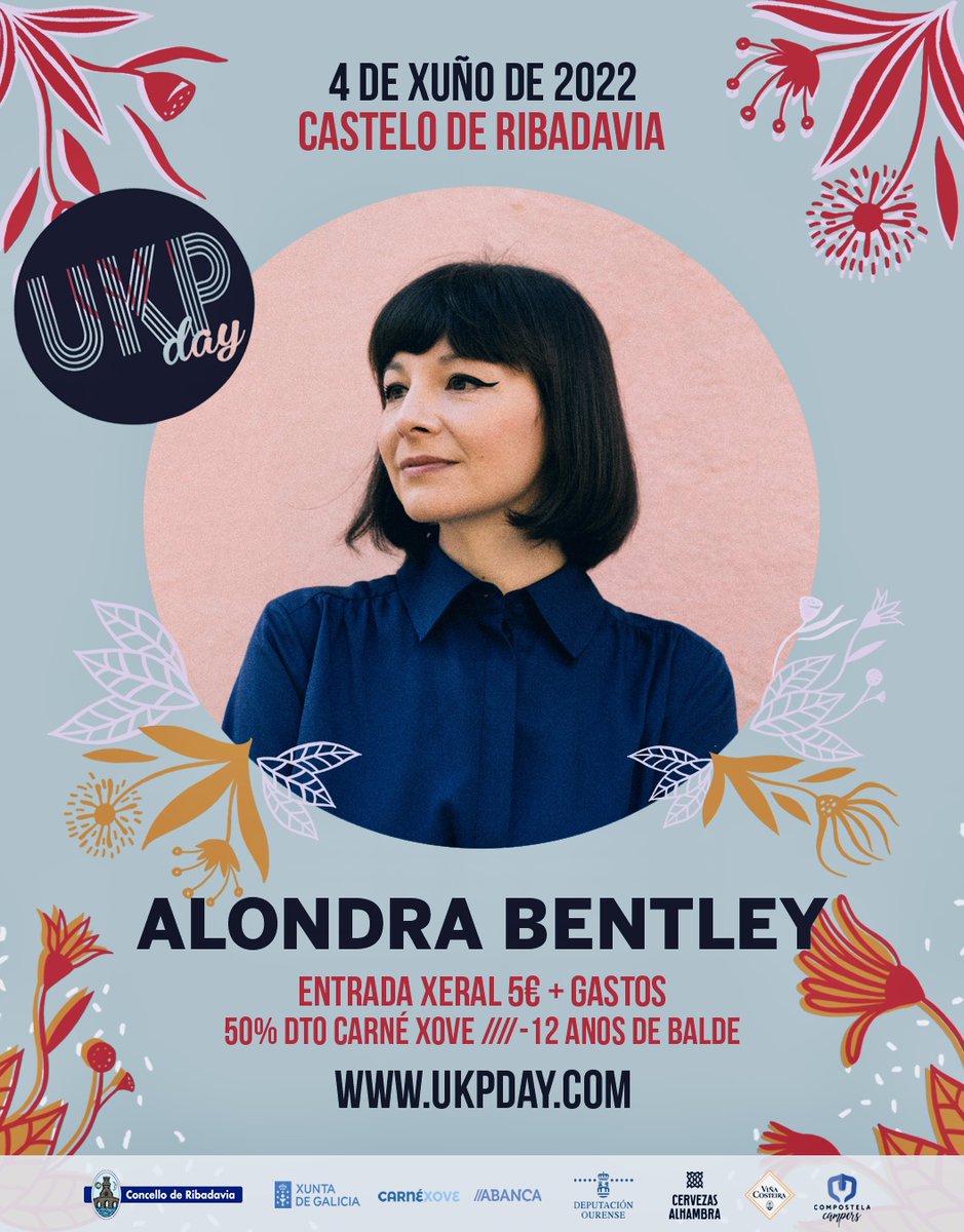 🦄 ALONDRA BENTLEY // 4 DE XUÑO // FESTIVAL UKP DAY // RIBADAVIA
🎟ENTRADAS: woutick.es/evento/22671/e…
----------
#ukpday #festival #ukelele #ribadavia #xuño #ribeiro #castelo #momentosalhambra #carnéxove