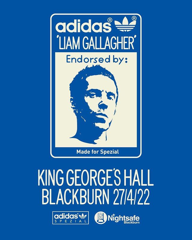 KingGeorgesHall's tweet photo. 📷 from Insta:

@liamgallagher show at KGH on April 27th in celebration of his new trainer collaboration with adidas Spezial. All proceeds @nightsafebwd
Raffle opens 3pm tomorrow
Link in stories to download the app and enter the raffle
@adidasoriginals

Insta for more info! https://t.co/uYWrvSmei9
