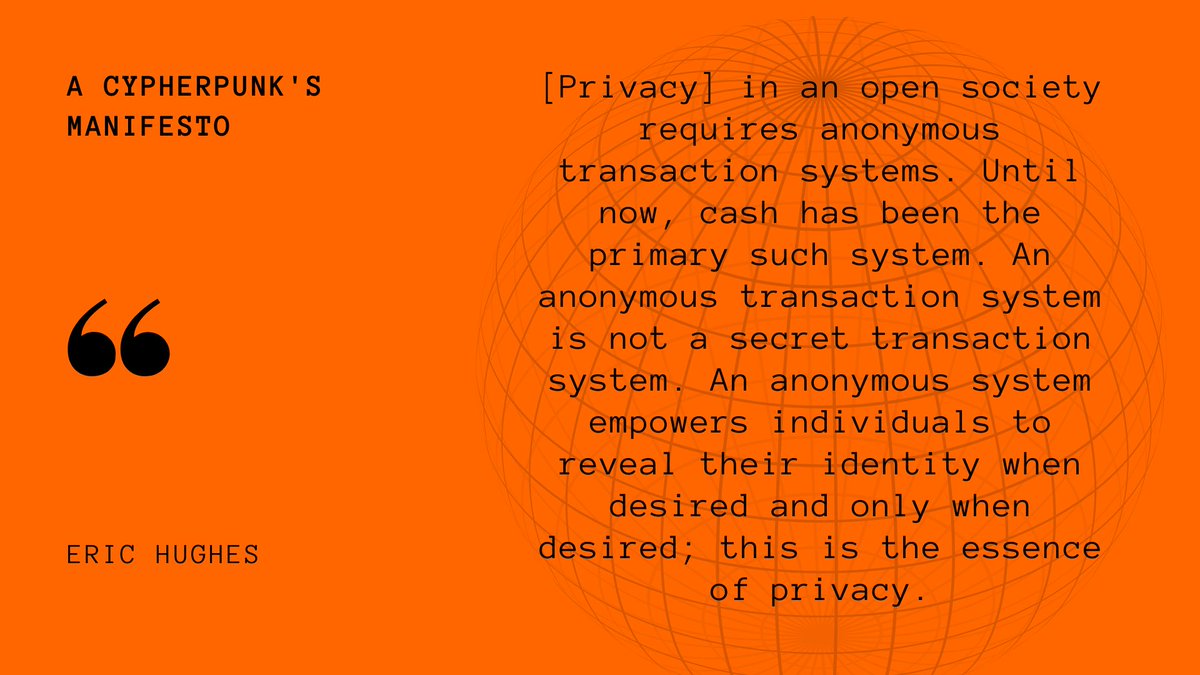 sethforprivacy's tweet photo. What started out as a dream by the cypherpunks of the 90's has come to fruition in #Monero, now celebrating its 8th anniversary (a lifetime for a cryptocurrency!).

Cypherpunk, anonymous digital cash enabling freedom and an open society.

#MoneroIsMadeForThis #Moneroversary https://t.co/HbgzYP2FTe