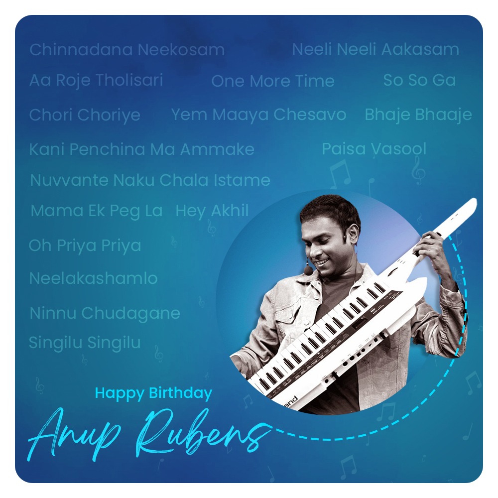 Wishing music sensation @anuprubens a Very Happy Birthday 💫 

#HBDAnupRubens