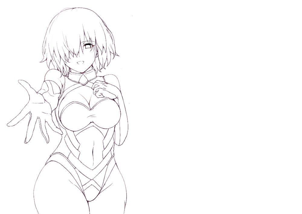 #皆さん線画と塗った後を見せてください 