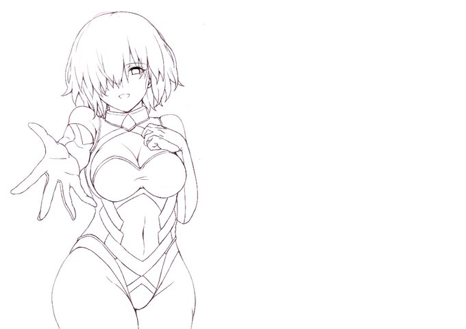 #皆さん線画と塗った後を見せてください 