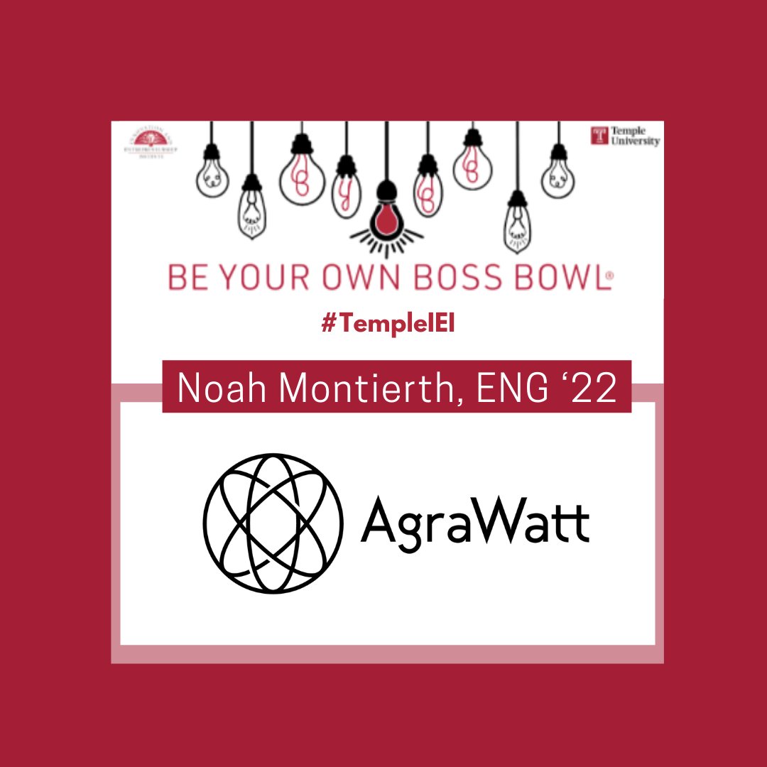 Back for his third competition this year, Noah Montierth, ENG ‘22 and his venture AgraWatt will compete as a finalist in the 24th Annual BYOBB®. Learn more at AgraWatt.com @templeuengineer #byobb2022 #pitchcompetition #templeiei #carbonfootprint #agrotech #templemade