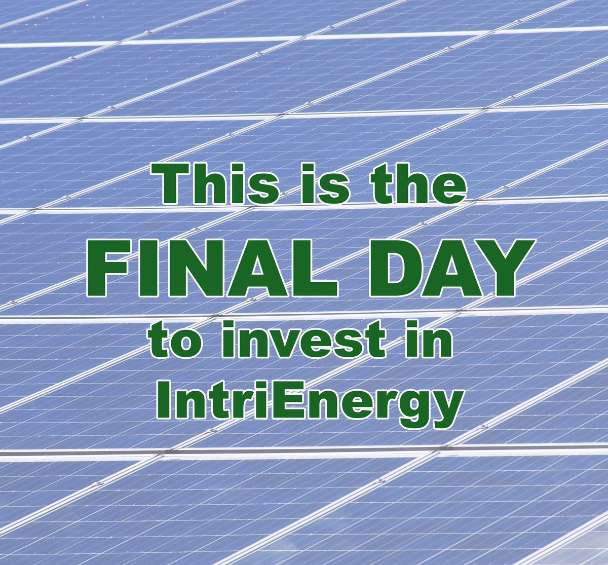IntriEnergyInc's tweet photo. IntriEnergy's crowdfunding campaign is down to its final hours.

This is your final chance to join the company that is changing the solar equation with its patented technology platform that increases the efficiency of solar panels by up 60%

Invest now: https://t.co/JMmCXz8lor https://t.co/pMvk0zbiCM