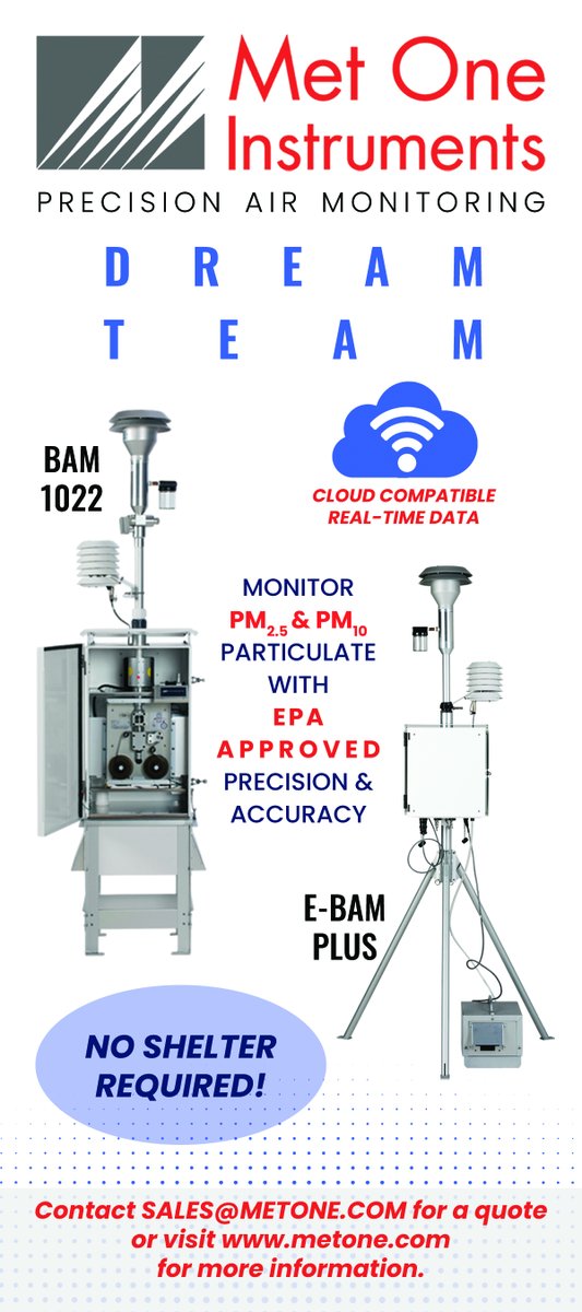 met_one's tweet photo. Save money &amp; time collecting precision #data with EPA-Approved #accuracy utilizing the BAM 1022 &amp; E-BAM Plus together! NO SHELTER REQUIRED!

#RegulatoryMonitoring #EPAapproved #PrecisionData #AirQuality #AirQualityMonitoring #DreamTeam #ParticulateMonitoring #ParticulateMatter https://t.co/HdZqcCkpEa