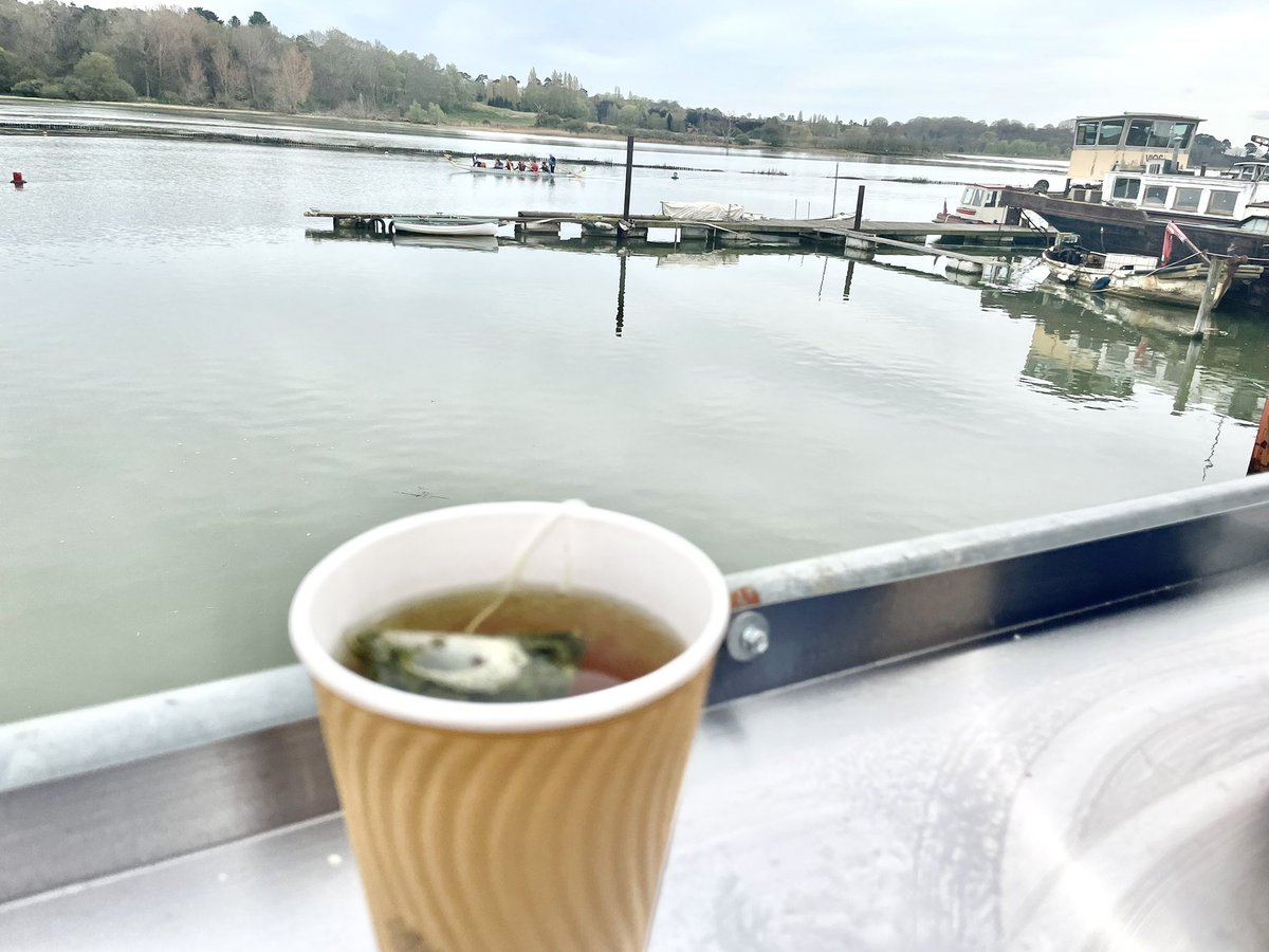 teachershouse1's tweet photo. Tea, toasties and Dragon Boating, aboard HMS Vale, aka the Deben Cafe. #HappyEaster @LifeOnTheDeben https://t.co/bzteMK72NH