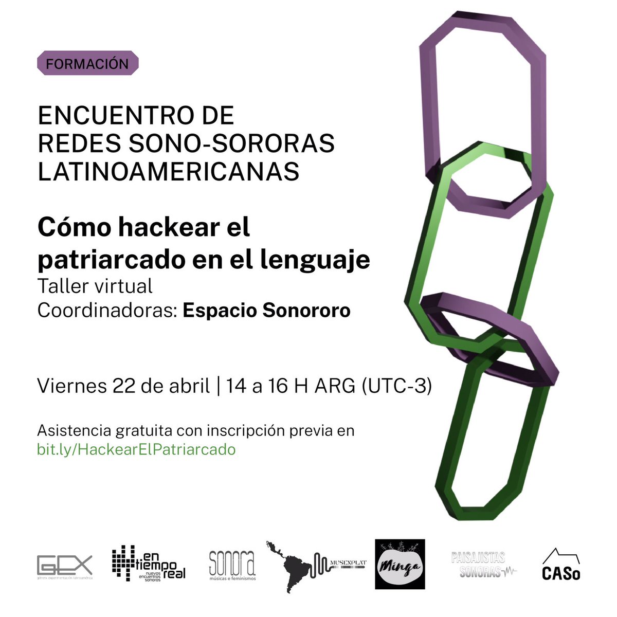 tradhumana's tweet photo. Este viernes, taller de comunicación sensible al género desde @ESonororo en el evento del Centro de Arte Sonoro

Descripción y registro:
https://t.co/H0Ym7ITBeM https://t.co/MYBrSiDZpU