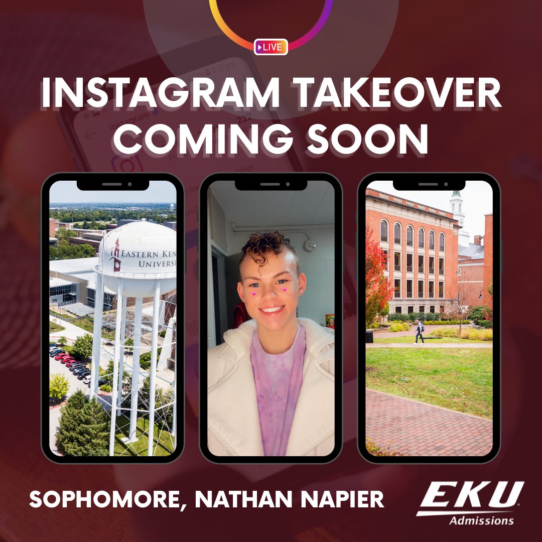 Hey #FutureColonels! Ever wonder what its like to be a student on EKU's campus? Tune into our Instagram story later this week to watch EKU Sophomore Nathan Napier show us a typical day in the life as a Colonel!