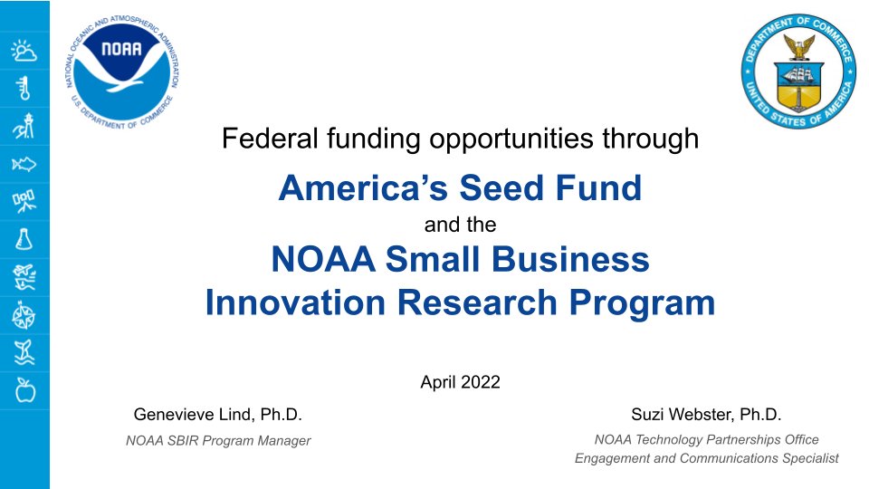 ⏰Last reminder! Join #NOAASBIR 𝘁𝗼𝗱𝗮𝘆 at 2pm CT to learn about #funding opportunities for #innovation-focused U.S. #SmallBusinesses! Register:eventbrite.com/e/special-even… #DallasBusiness #WomenInBusiness #WomenInTechnology #UnderRepresented #Entrepreneurs #InclusiveGrowth <a href="/twucwe/">TWUCWE</a>