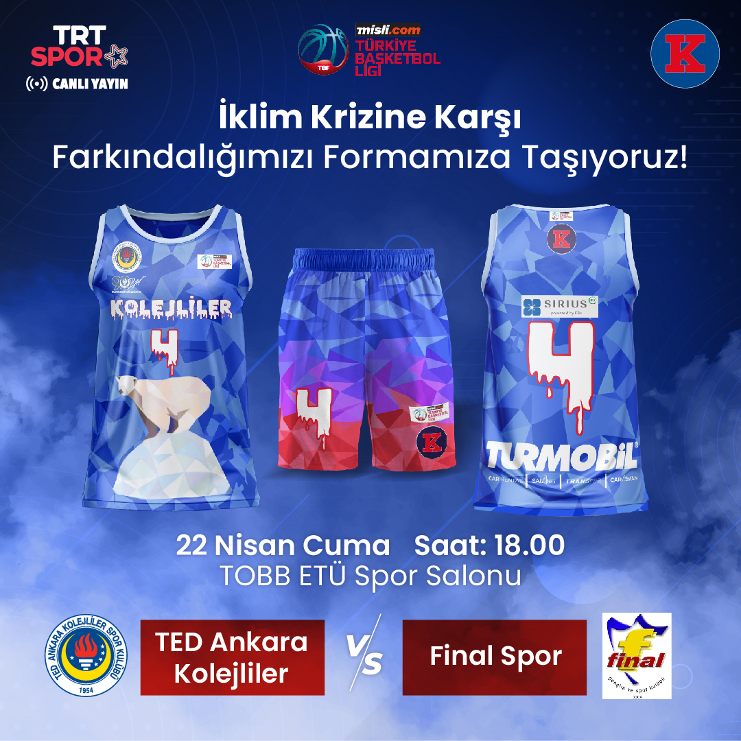 tedkolejliler's tweet photo. Küresel iklim krizi ile mücadeleye dikkat çekmek, farkındalığımızı sahaya taşımak için 22 Nisan’da gerçekleşecek Final Spor karşılaşmasına; TED Ankara Koleji öğrencilerinin tasarladığı özel formalarımızla çıkıyoruz!

İklim Krizine Karşı Harekete Geç!

#iklimkrizi #tedsk https://t.co/vuiLID03vF