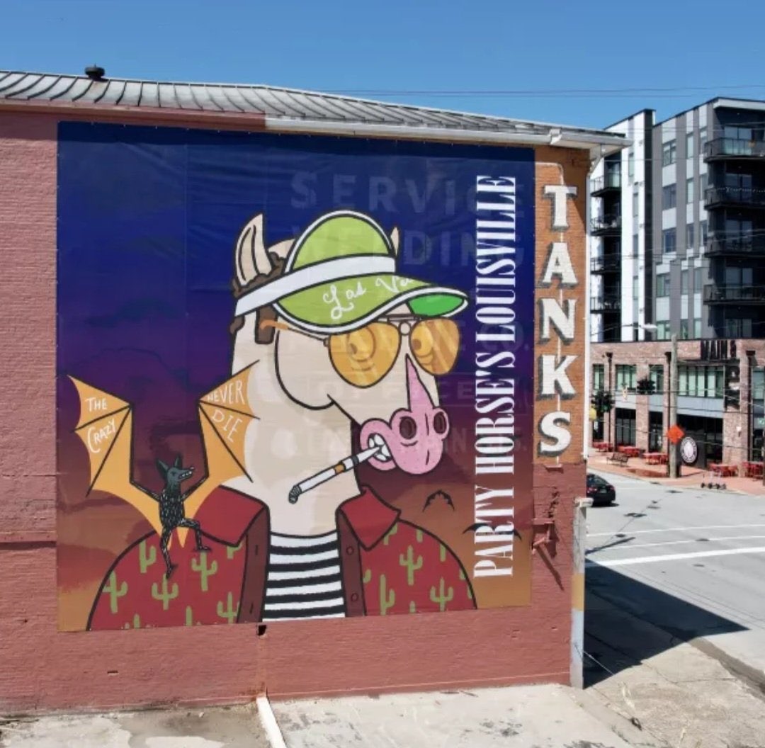 partyhorses's tweet photo. We have hung a massive 32x32 banner in downtown Louisville on Main and Clay. We would love to have a hashtag that people use when tagging this beauty.
Share what # we should use below and we will pick a final 4 to vote on later this week!
Fun prize for the winner! https://t.co/gKWx2YUIlm