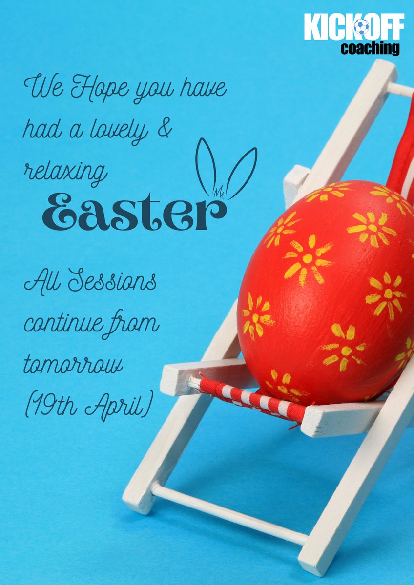 This terms sessions continue from tomorrow after what we hope has been a lovely relaxing weekend 🥚⚽️🍫 Book Today &amp; secure your place 👊🏻 

kickoffcoaching.com

#futsal #Footballforall #minikickers #castraining #football #development #lotsoftouches