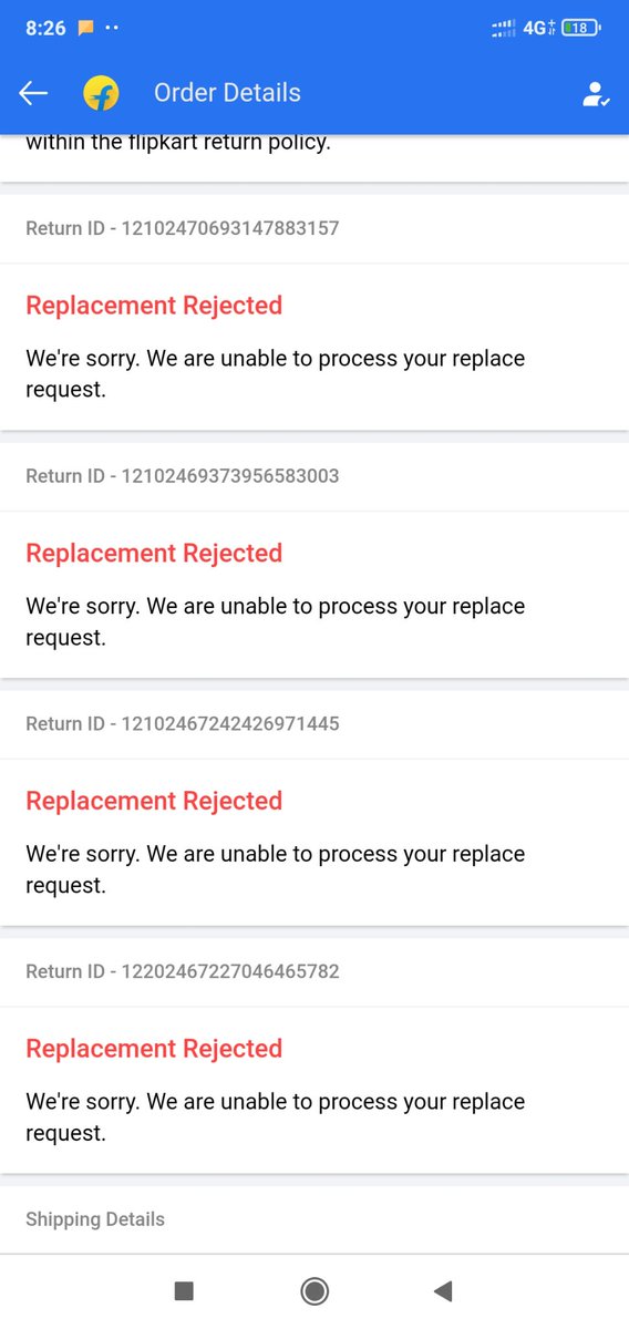 Prasanjit__Das's tweet photo. @flipkartsupport Now a days flipkart provide bed service. Don't trust on flipkart... Replacement policy 7 days just for advertisement. In real no replacement will done. 4 times my product was rejected. The product is fully damage. But no replacement done. https://t.co/D7NKbxAwpb
