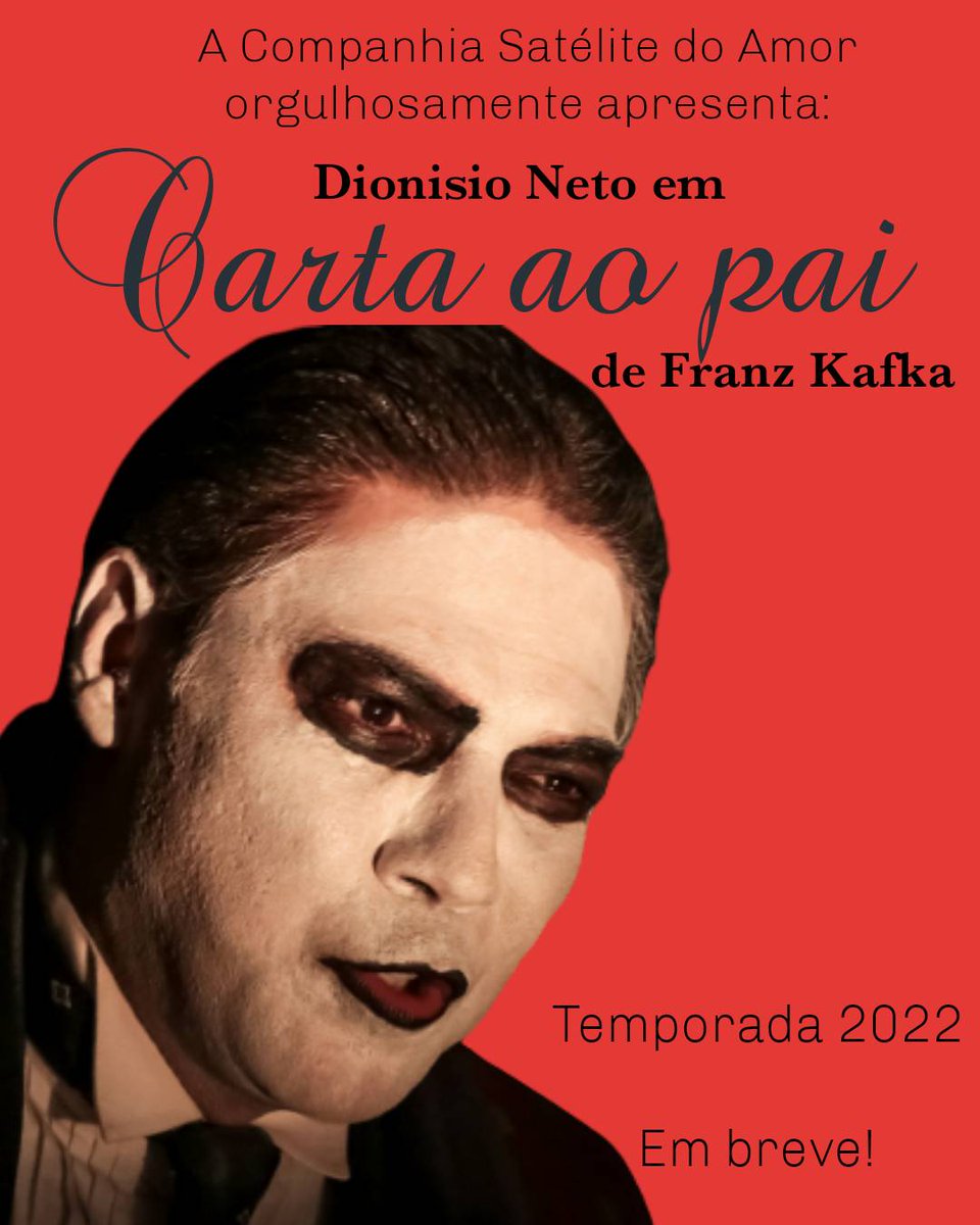 DionisioNeto's tweet photo. Atenção, Brasil! Estamos esquentando os motores para voltarmos ao teatro presencial com este sucesso clássico que encanta a pais e filhos por onde passa.

#teatro #teatrocristão #teatrodegrupo #teatropresencial  #ator  #atorsp #atoressp #atoresrj  #kafka #franzkafka #cartaaopai https://t.co/ZTvHPE2Kmc
