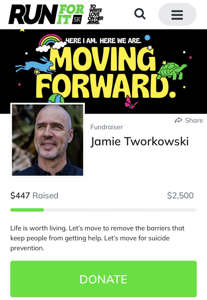 jamietworkowski's tweet photo. Thank You to everyone who has supported my @TWLOHA #RunForIt5K fundraising page! Every dollar helps! https://t.co/KEceKxJGLu https://t.co/Cf7ApVySAQ