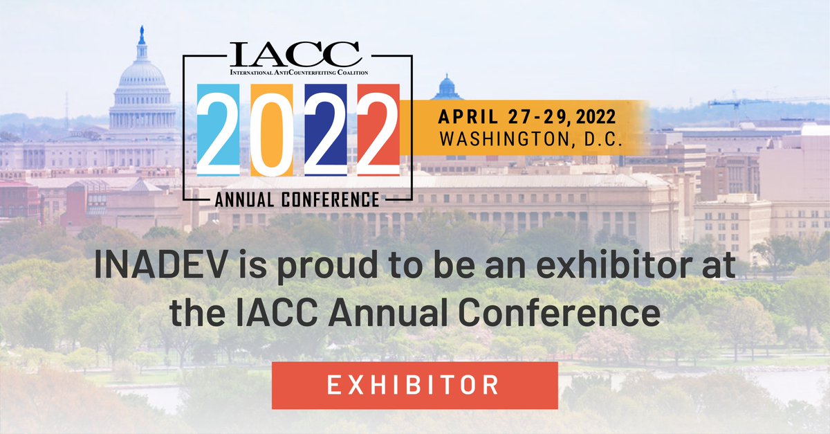 INADEVCorp's tweet photo. Come visit us at the IACC Annual Conference in Washington, DC! Team INADEV will demonstrate how we leverage our capabilities to identify bad actors and combat counterfeiting. See you there! #IACCConf2022 https://t.co/9ImPUzbUML