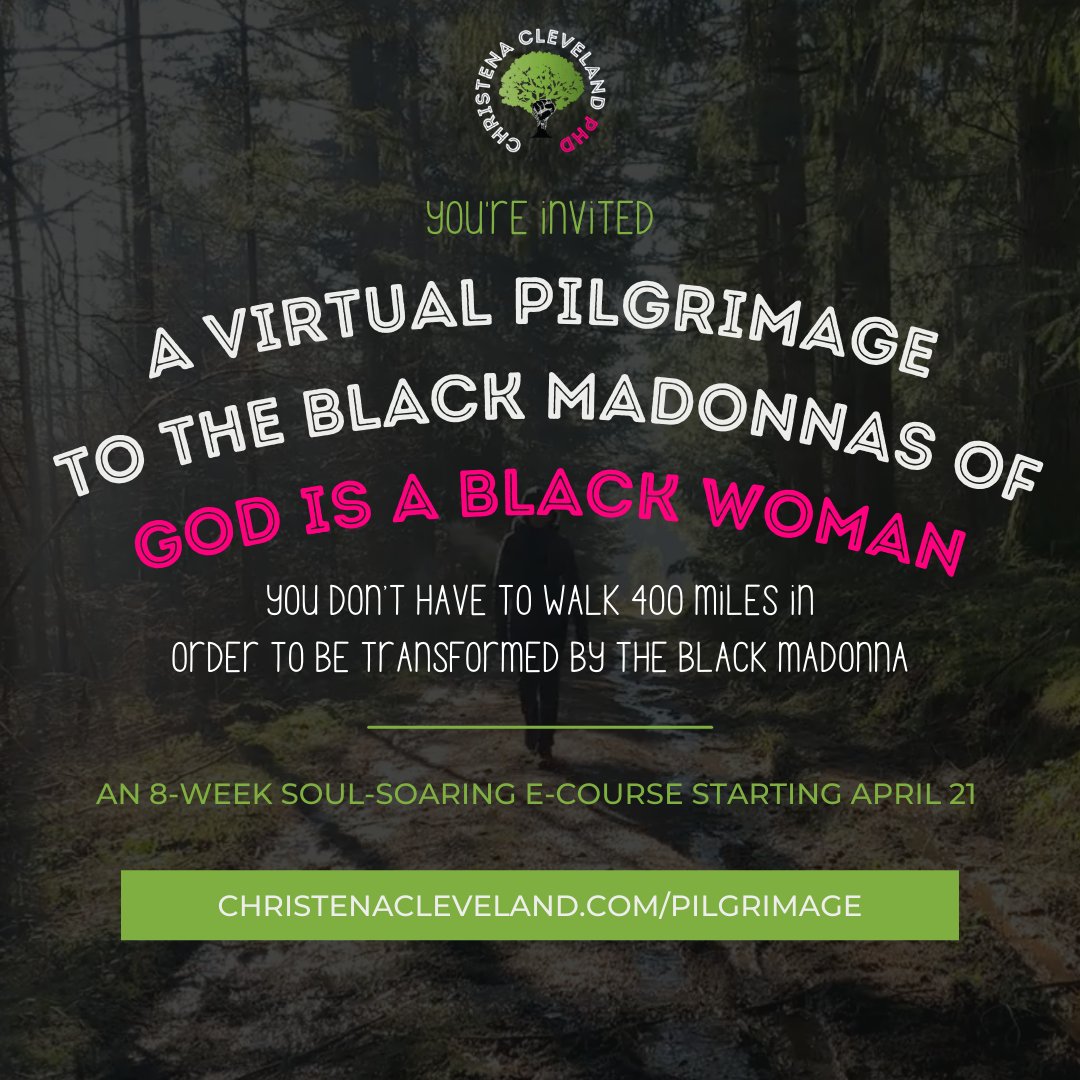 Registration is open for A Virtual Pilgrimage to the Black Madonnas of God Is A Black Woman, my upcoming 8-week soul-soaring e-course! At our first pilgrimage stop we will encounter our true identity with Our Lady of the Good Death. 🖤 christenacleveland.com/pilgrimage