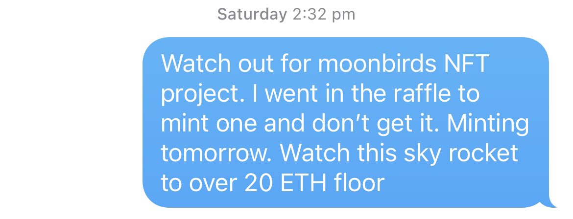 cryptomargs's tweet photo. Called it. #moonbirds #moonbirdsnft #opensea #floorprice @moonbirds_xyz https://t.co/hnIlBrMMea