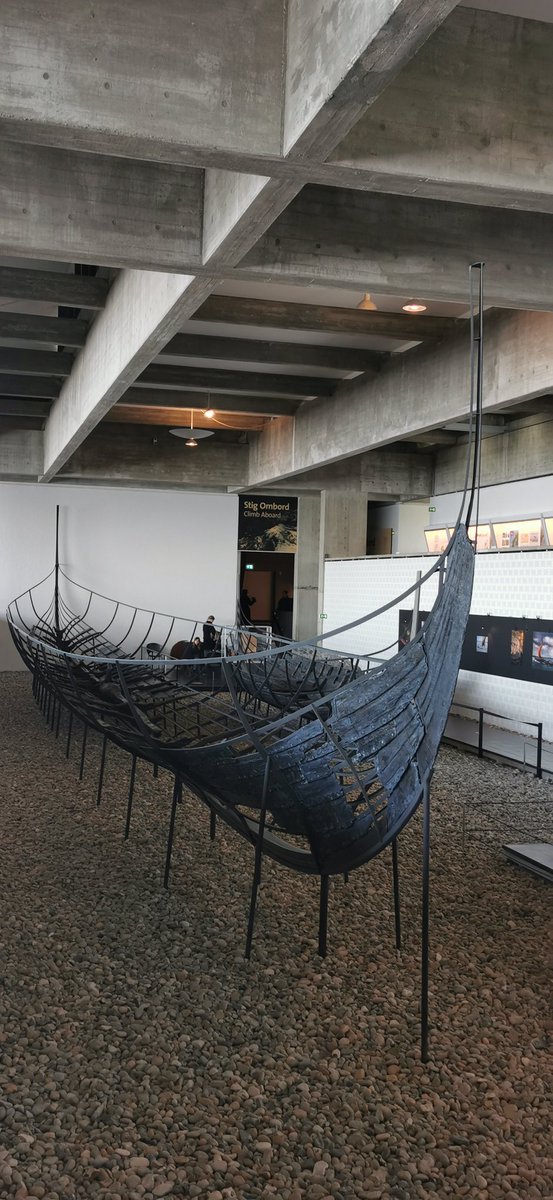 irishacw's tweet photo. The Skuldelev 2 Viking longship on display in Roskilde, Denmark. Analysis found that it was built from trees felled near Dublin, Ireland in 1042. One off the bucket list! #Archaeology #Vikings https://t.co/DIOkCZI9Gt