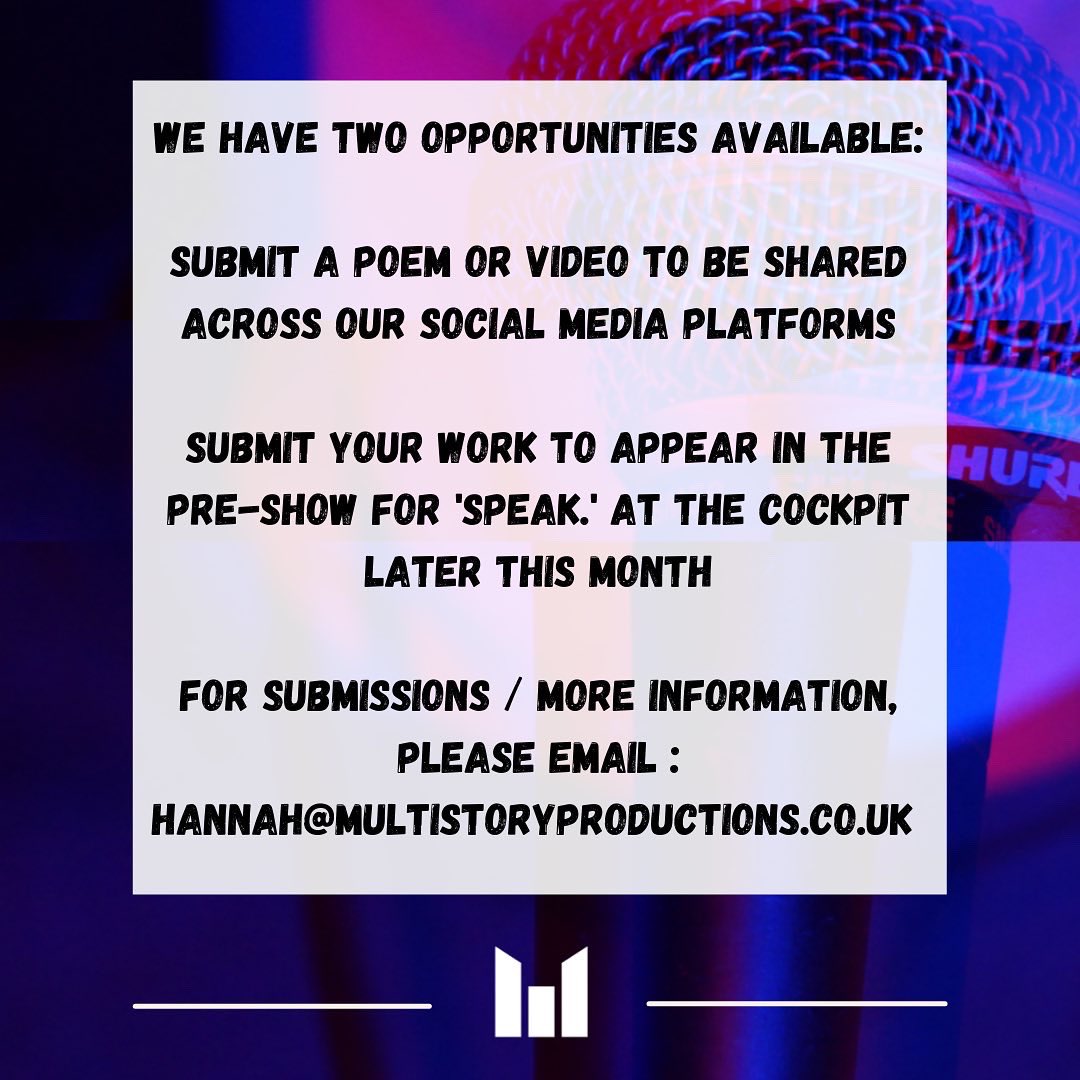 CALL-OUT for spoken word artists &amp; poets
Established or new
We’d love to hear from you!

Check out below for more info. 

#londontheatre #play #spokenword #drama #newwriting #emergingwriters #theatre #actor #poetry #poet