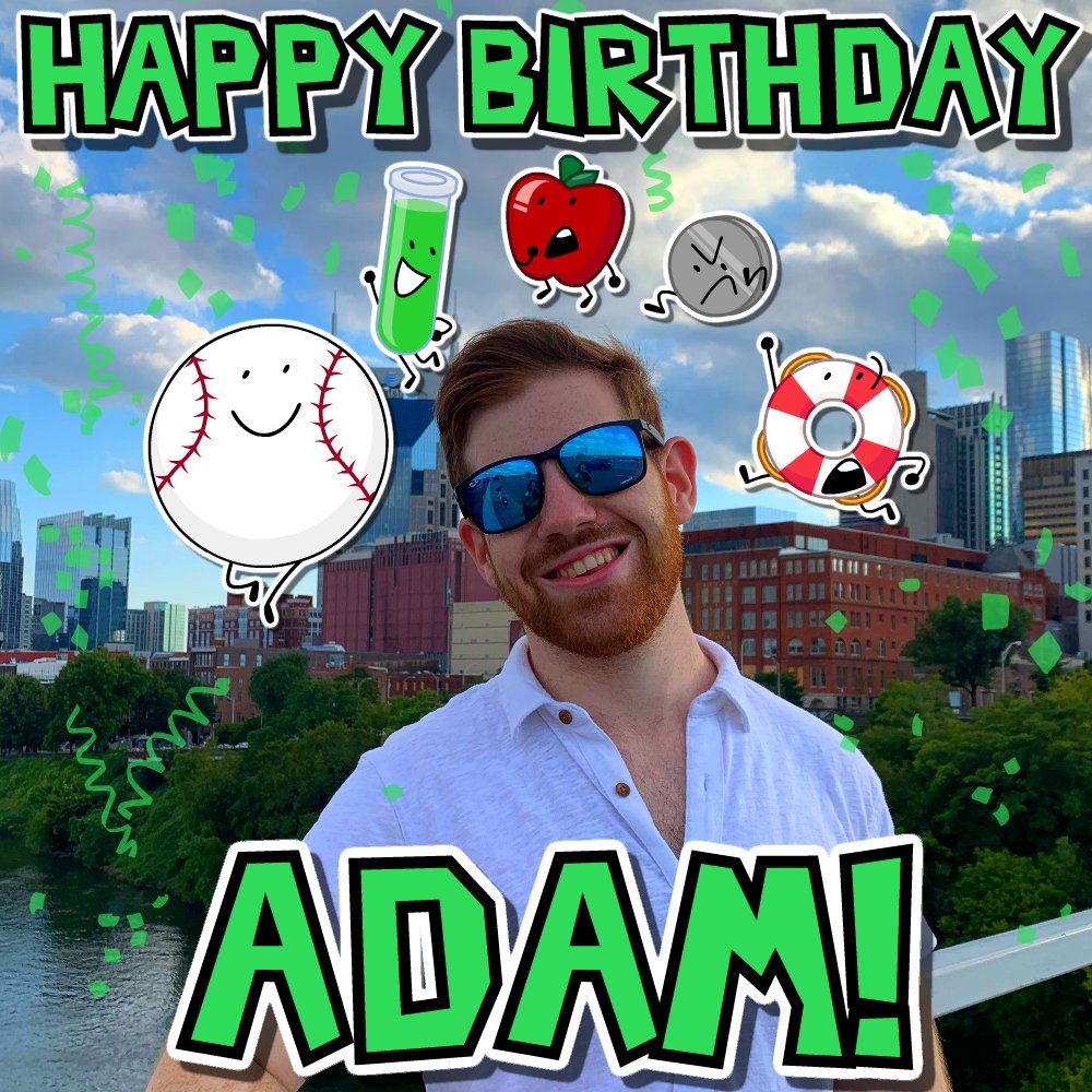 AnimationEpic's tweet image. 🎂🎉HAPPY BIRTHDAY ADAM!!!🎉🎂
Join us in wishing a very happy birthday to the creator of #InanimateInsanity and the voice of many favorites, @adamtkatz!!!💚💚💚