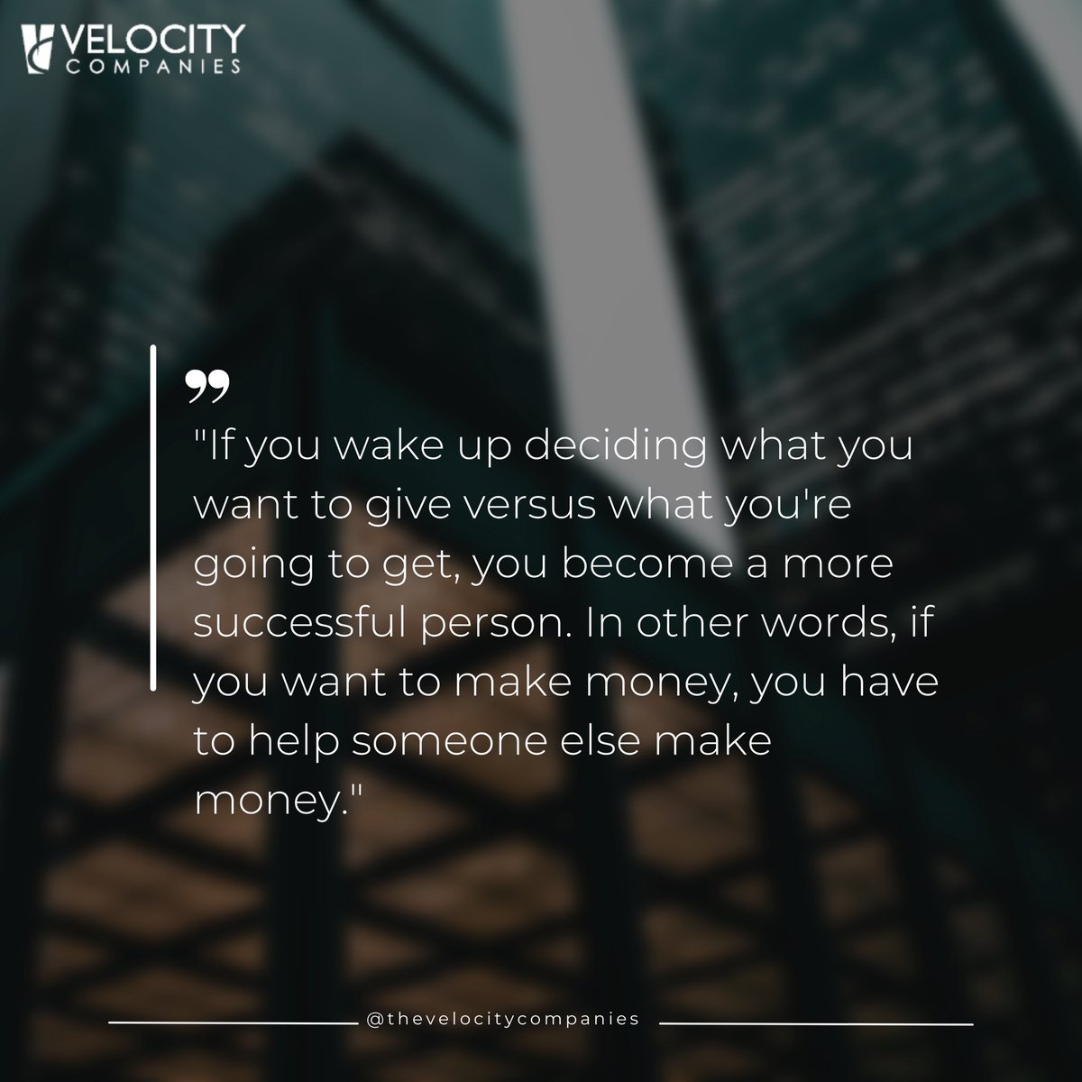 TheVelocityComp's tweet image. Ask yourself today, “What can I give to others?”

#commercialrealestate #realestate #cre #realtor #realestateagent #realestateinvesting #property #commercial #commercialproperty #velocity #propertymanagement #business #residentialrealestate #realestateinvestor #retail