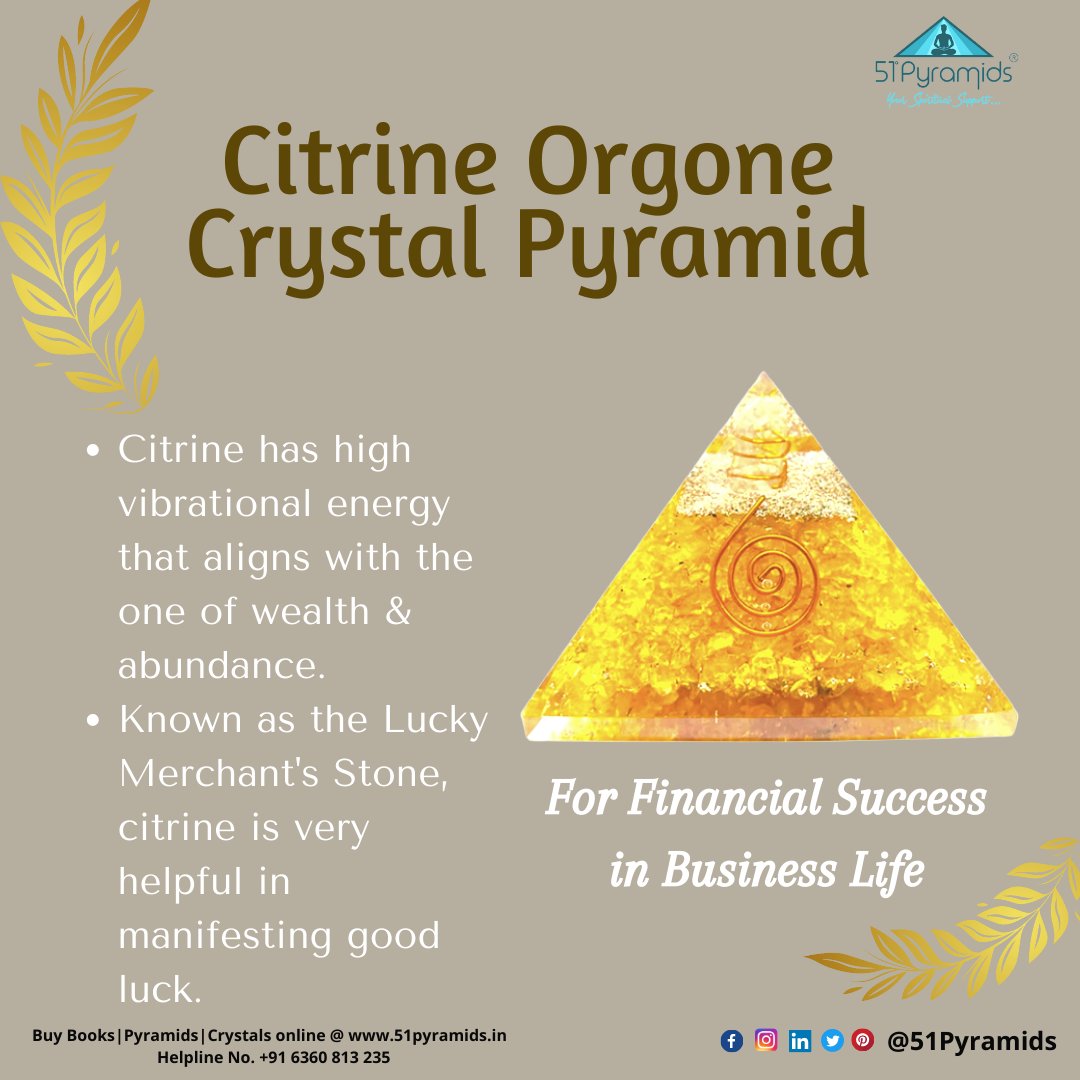 51Pyramids's tweet image. Citrine is a popular crystal to welcome abundance, prosperity, and positivity.

Avail your's here : bit.ly/385sCVu

#51pyramids #anapanasati #patriji #AyyappaPindi #yourspiritualsupport #pyramids #SpiritualBooks #crystals #copper #pyramidenergy #meditation #woodpyramids