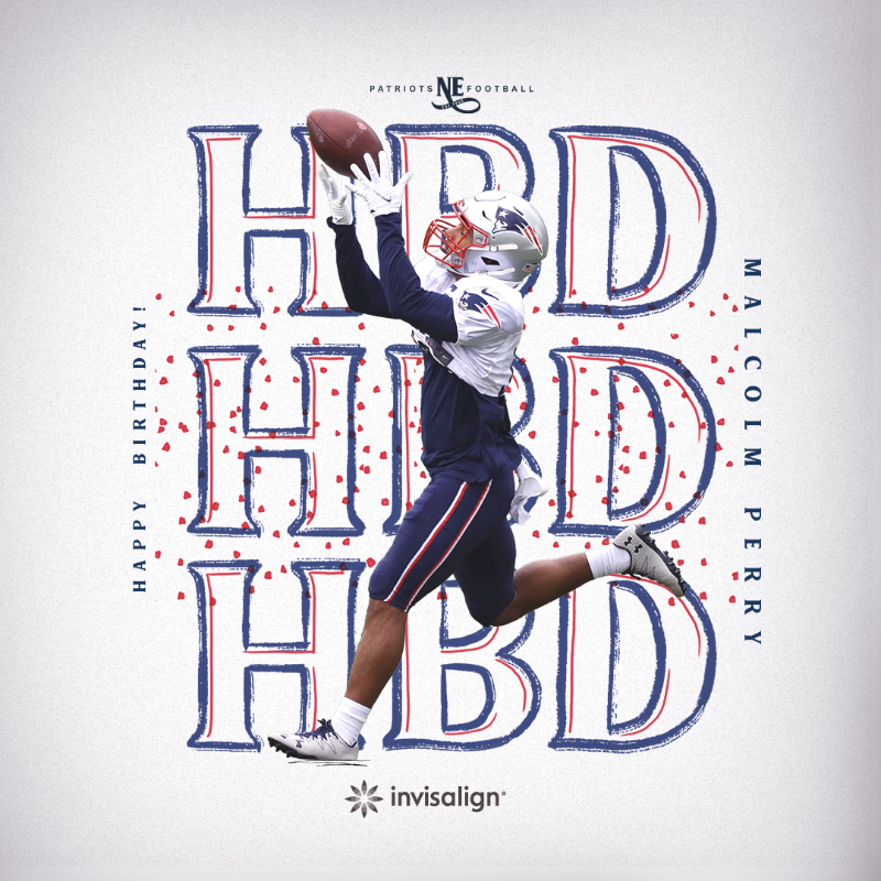 Patriots's tweet image. Happy birthday, Malcolm Perry 🎉