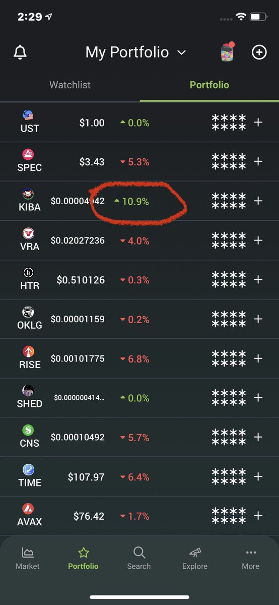 arhansen1818's tweet photo. $KIBA only green in my portfolio today.. 100x from here https://t.co/vZPmYT8MYw