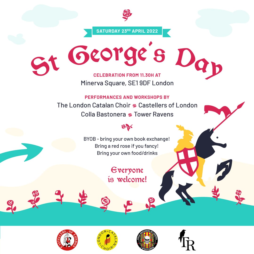 CastellersLDN's tweet photo. A special diada is coming! 🐎🐲🌹

We will be joining the Saint George's day celebration in London this Saturday 23rd of April together with the London Catalan Choir, Colla Bastonera de Londres and Tower Ravens. 

Come along! 🌹📚 https://t.co/pt6RwIbBpV