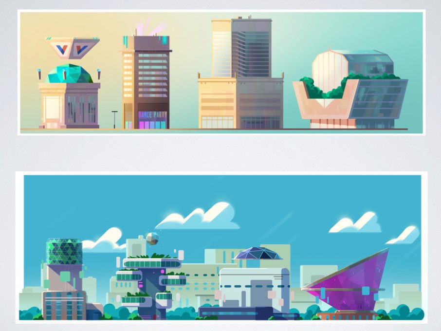 Early Concepts I did for what turned out fo be Facebook Horizon Worlds. Trying to find a look for a VR world that had to potential to eventually become the FB Metaverse definitely had it's challenges! For sure a worthwhile experience. #metaverse #conceptart #illustration