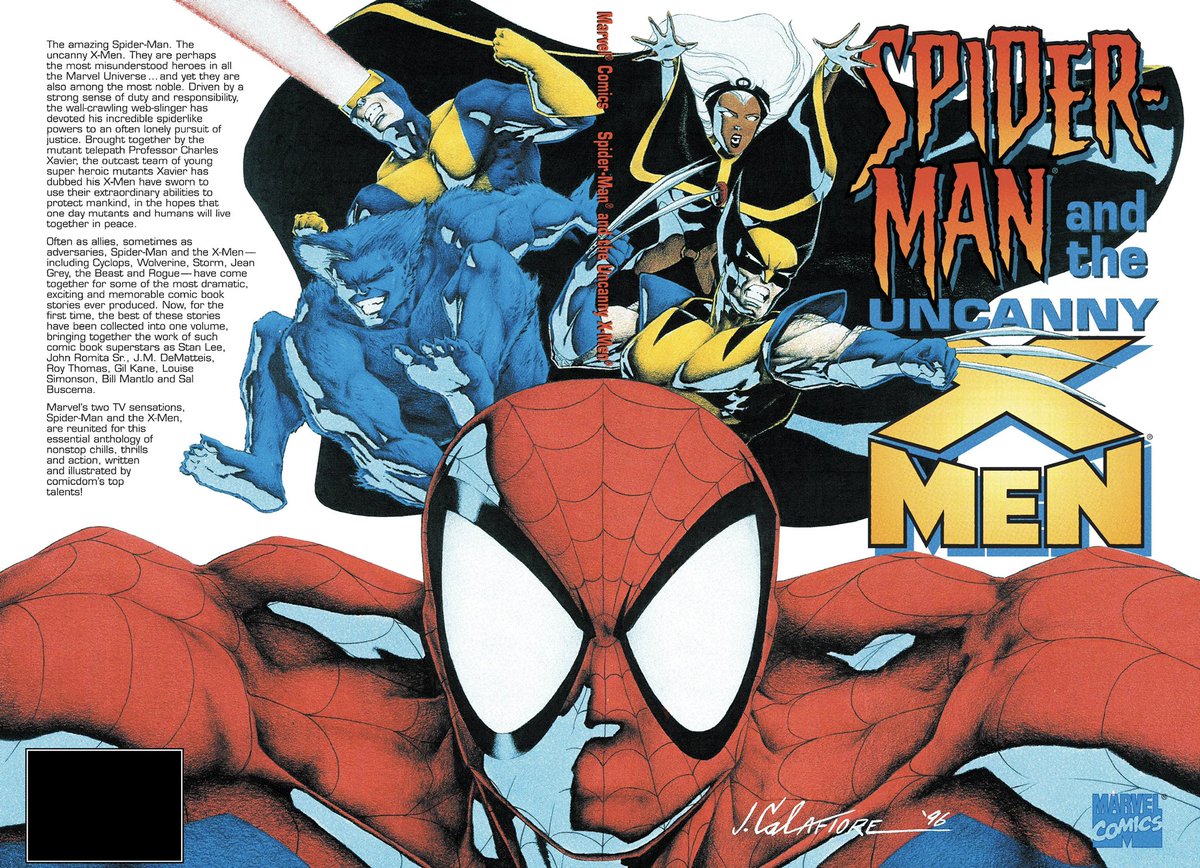 RT @CoolComicArt: Spider-Man & The Uncanny X-Men TPB (1996) cover art by Jim Calafiore https://t.co/Q2SZ5xOlXQ